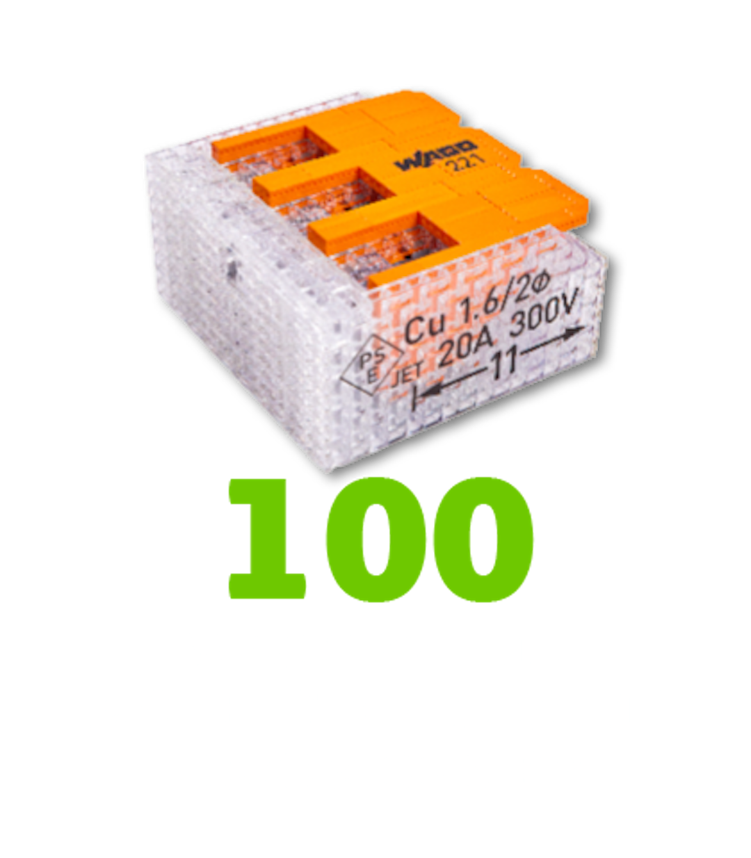 100 Wago 221-413 models made with Lego bricks